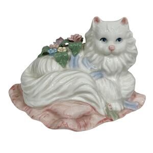 The San Francisco Music Box Company Laying Cat Music Box Plays "Memories"